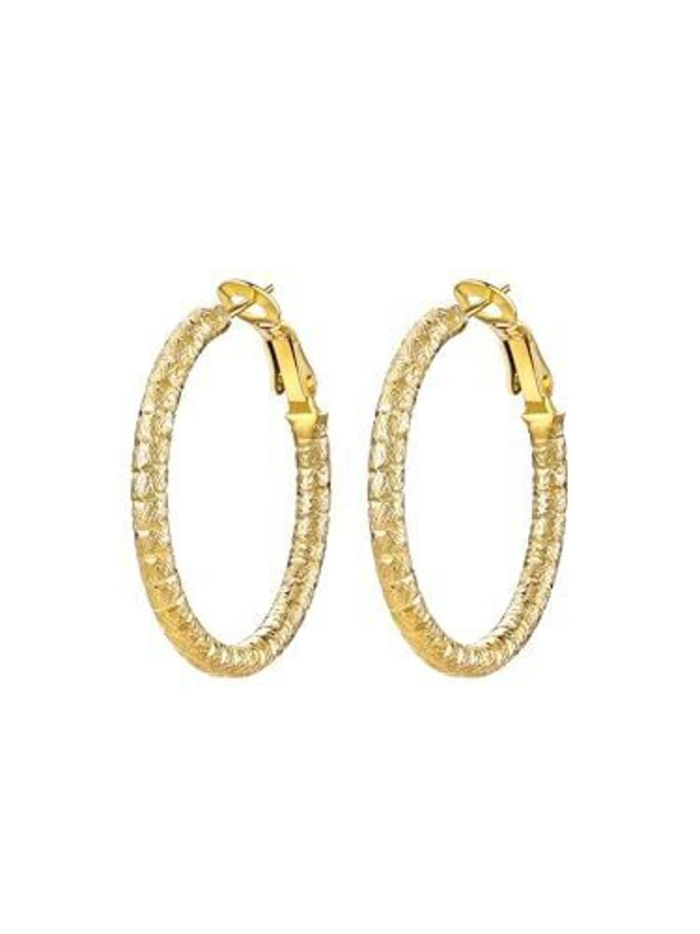 8497 30mm Gold Hoop Earrings 18K Gold Plated Chunky Hoops Hypoallergenic